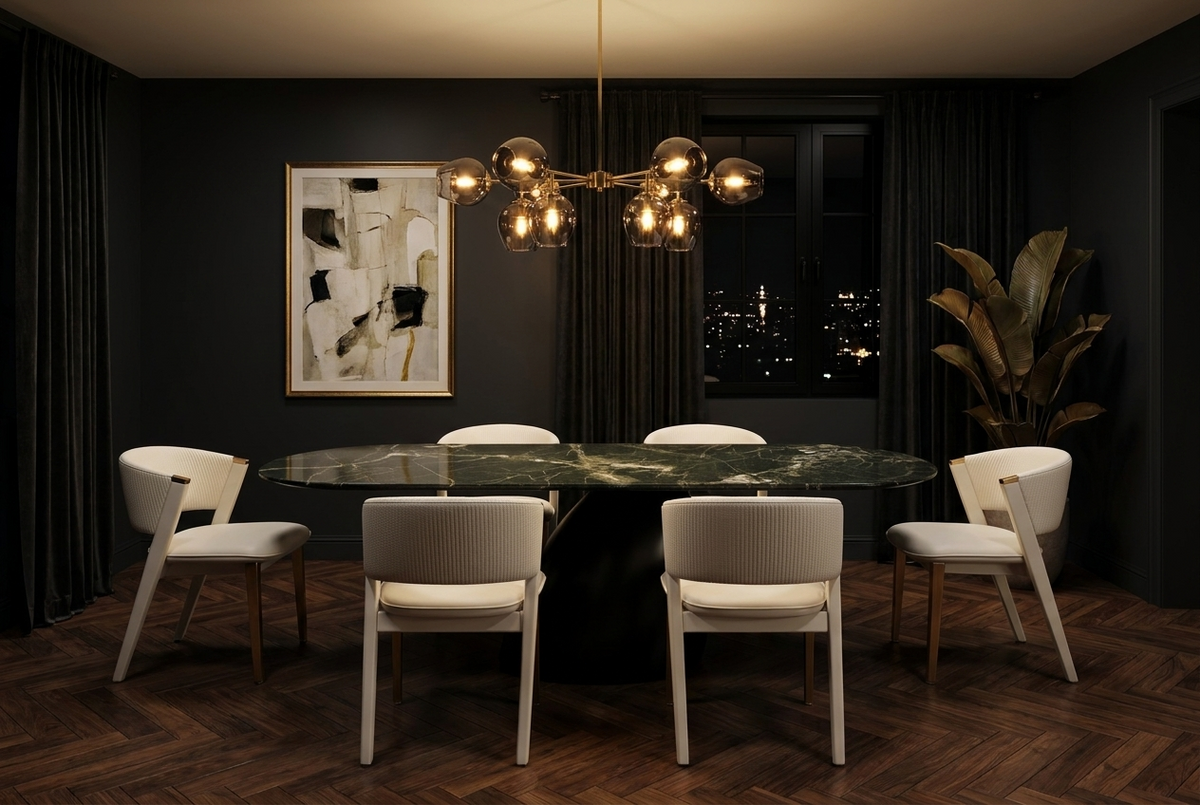 Designer Nocturne dining table from Rustic Rooms furniture collection