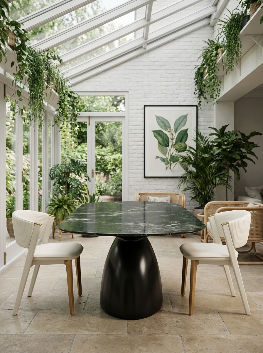 Luxury Nocturne dining table by Rustic Rooms with contemporary design