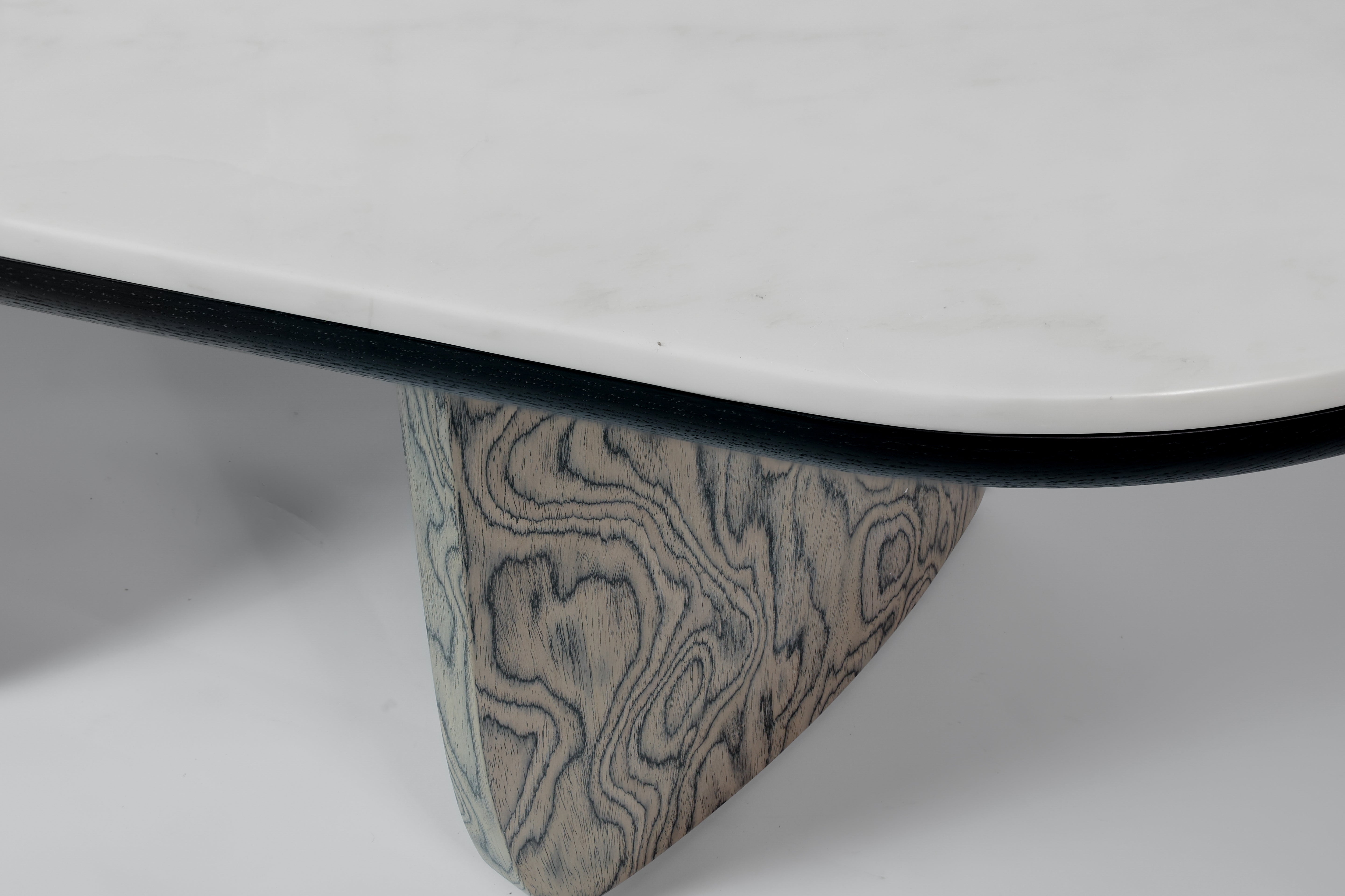 Rustic Rooms' Trieste marble table creating a luxurious modern dining setting