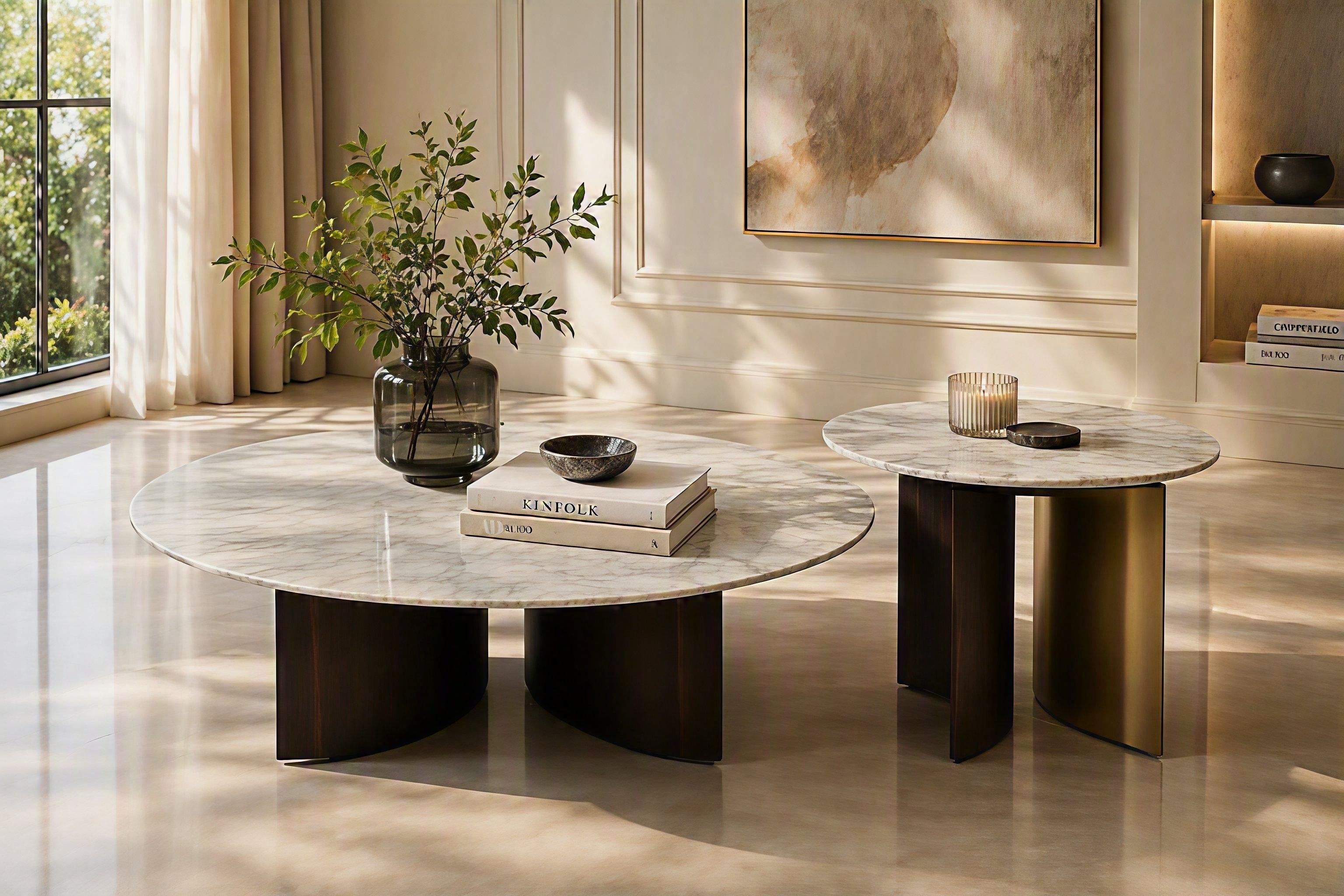 Modern furniture arranged in a small living room in Melbourne with a compact sofa, coffee table, and space-saving interior design