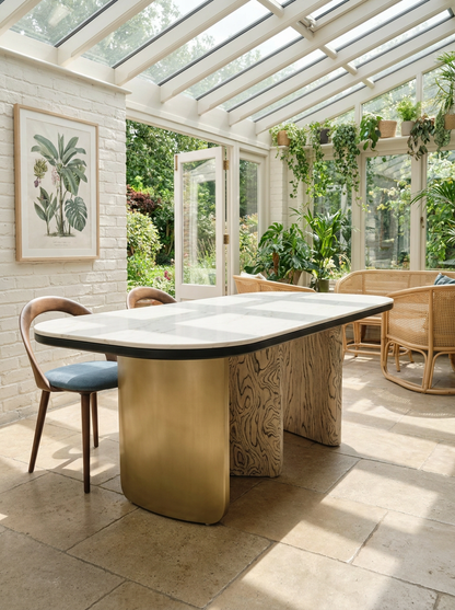 Rustic Rooms designer Trieste marble dining table for elegant homes