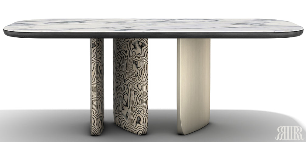 Rustic Rooms premium Trieste marble dining table with designer appeal