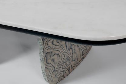 Rustic Rooms' Trieste marble table creating a luxurious modern dining setting